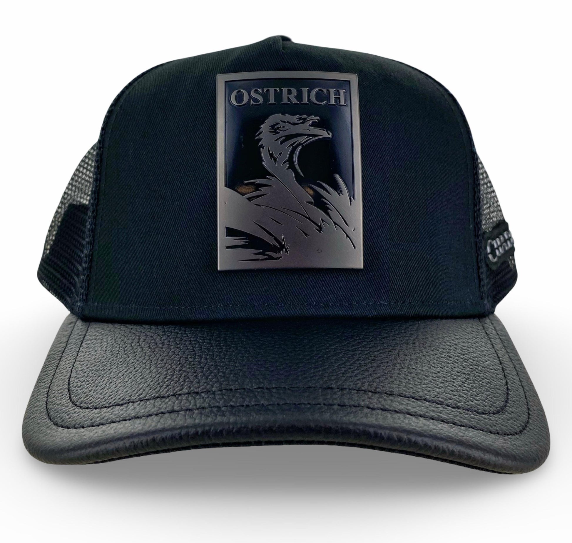 CUADRA | Black Ostrich Patch Cap