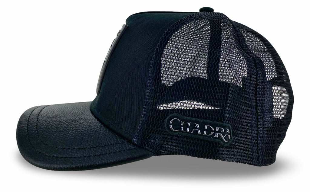 CUADRA | Black Ostrich Patch Cap