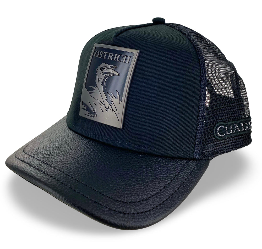 CUADRA | Black Ostrich Patch Cap