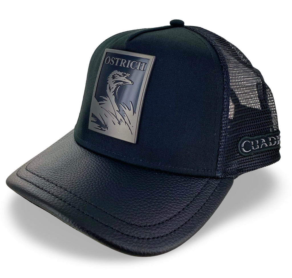 CUADRA | Black Ostrich Patch Cap