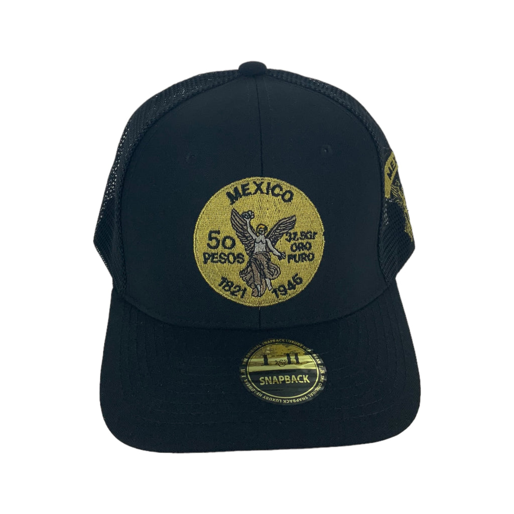 L & H Centenario Coin Patch Snapback Black Gold OSFM