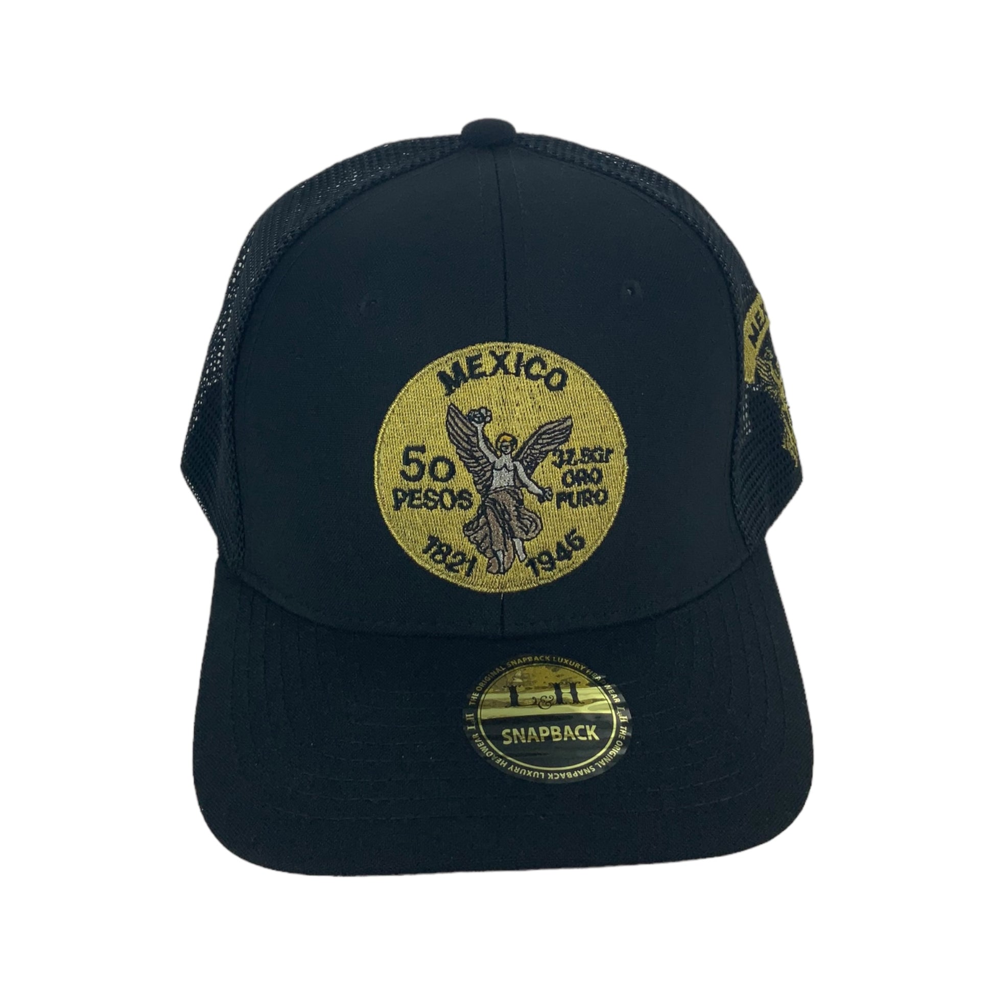 L & H Centenario Coin Patch Snapback Black Gold OSFM