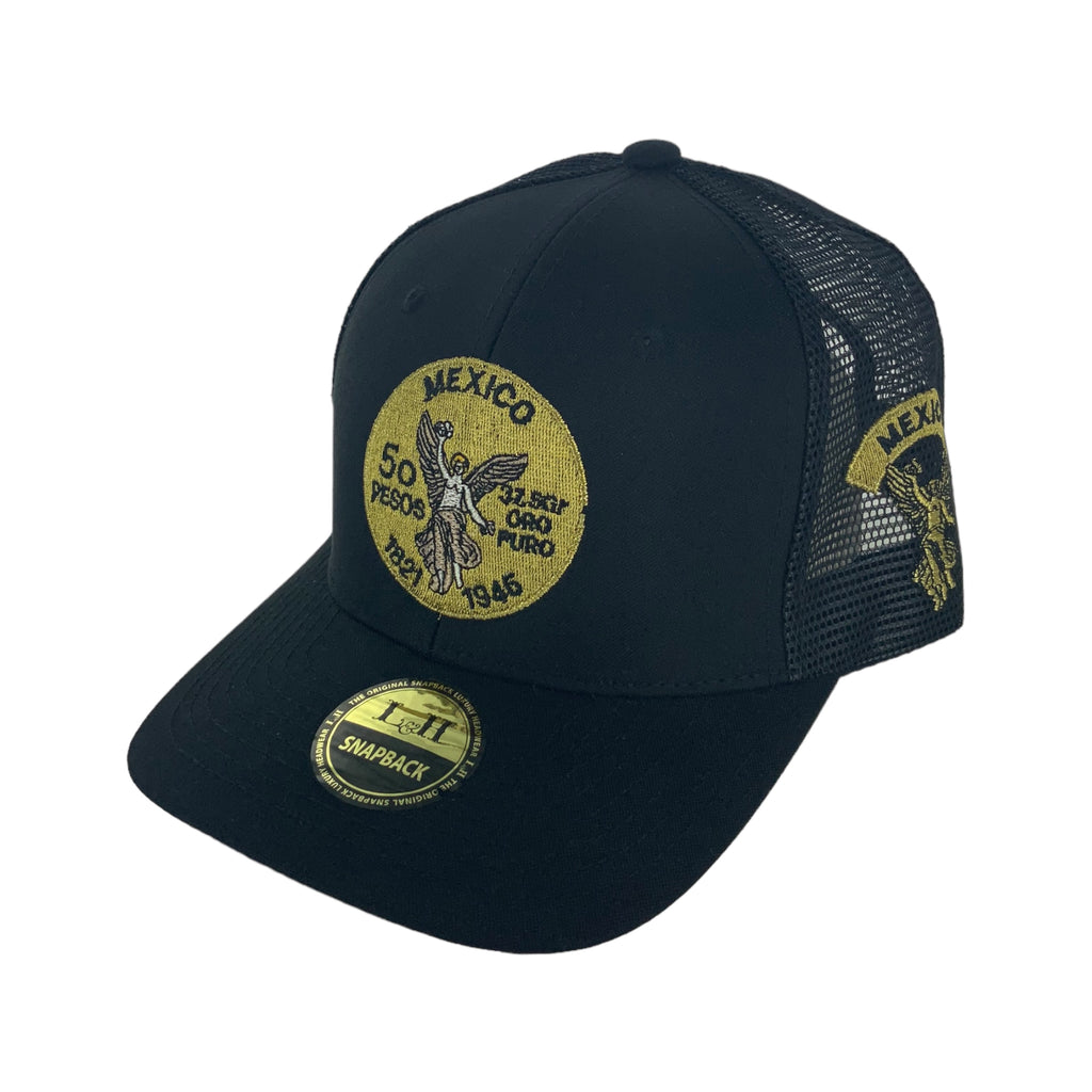 L & H Centenario Coin Patch Snapback Black Gold OSFM