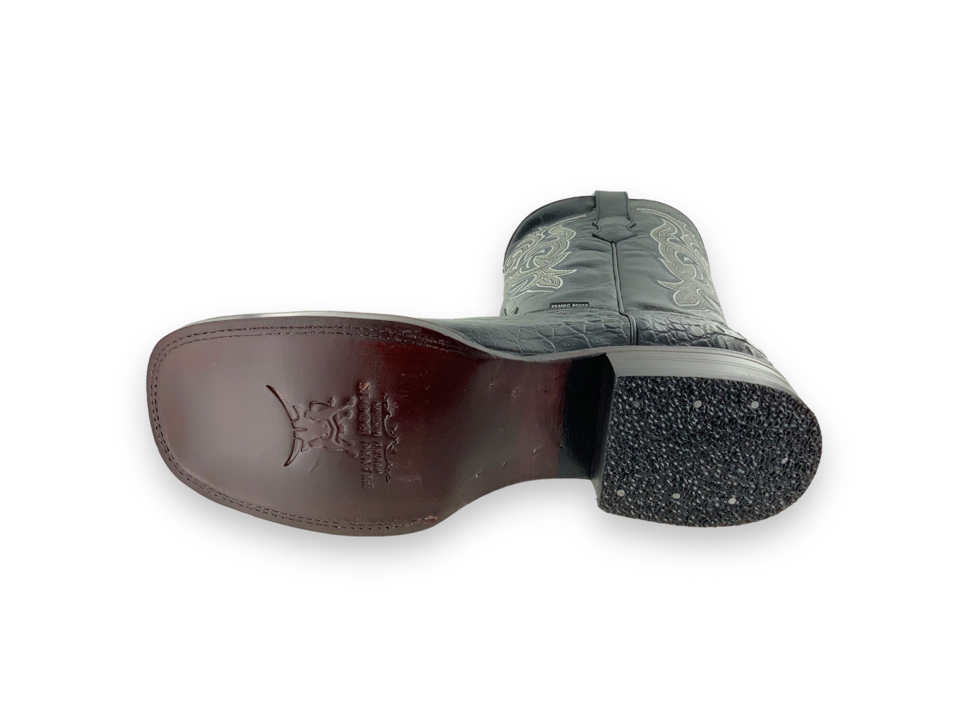 Franko Boots Mens Bulldog Grabado Nuca Negro