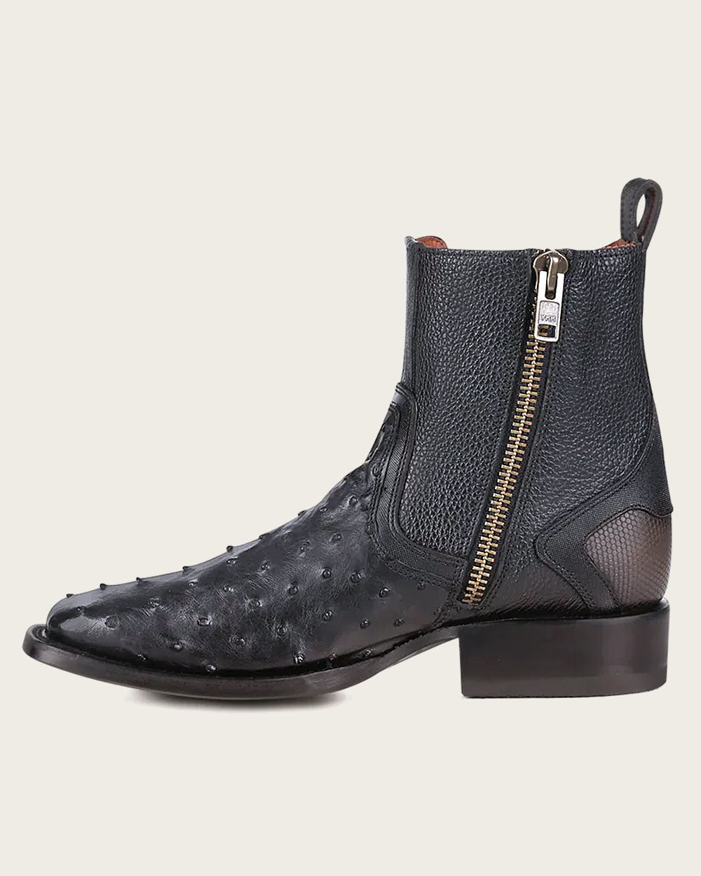 Cuadra Mens Black Genuine Ostrich Chelsea Boots CU821/3Z2MA1