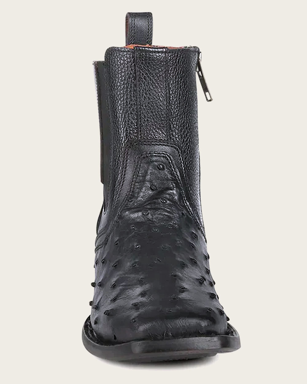 Cuadra Mens Black Genuine Ostrich Chelsea Boots CU821/3Z2MA1