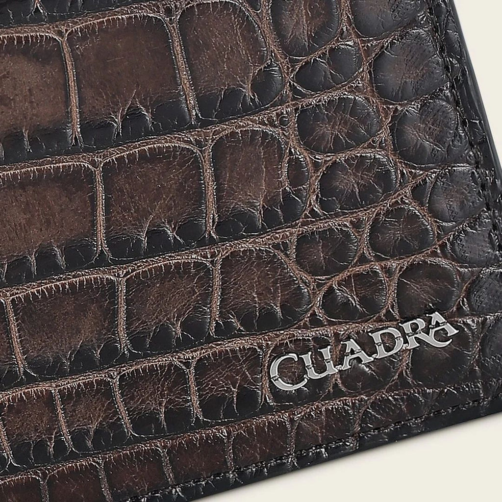 Cuadra Luxo Moka Genuine Alligator Leather Bifold Wallet - BC029AL/DU713