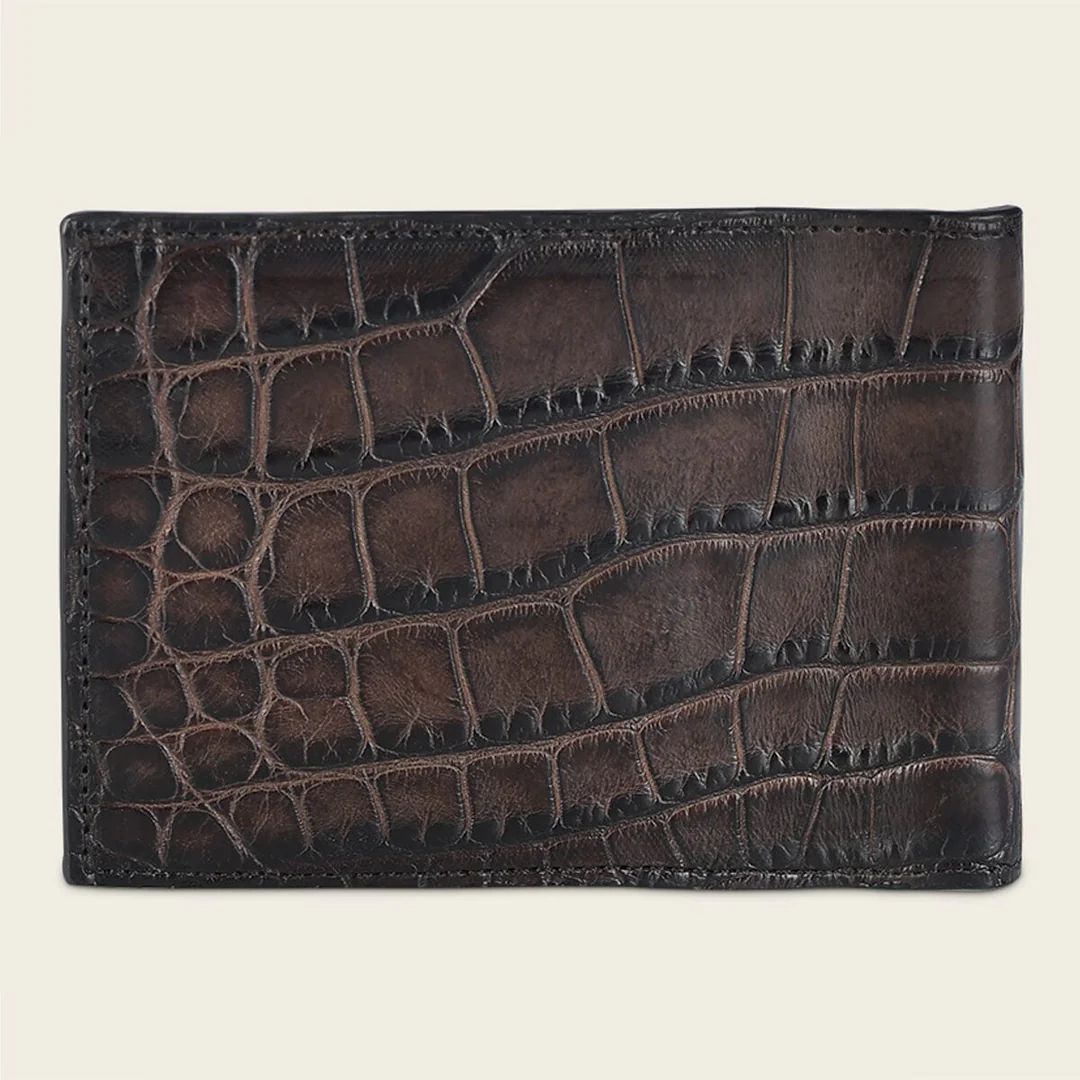Cuadra Luxo Moka Genuine Alligator Leather Bifold Wallet - BC029AL/DU713