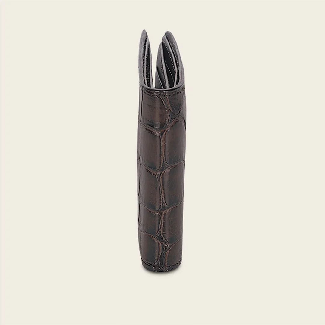 Cuadra Luxo Moka Genuine Alligator Leather Bifold Wallet - BC029AL/DU713