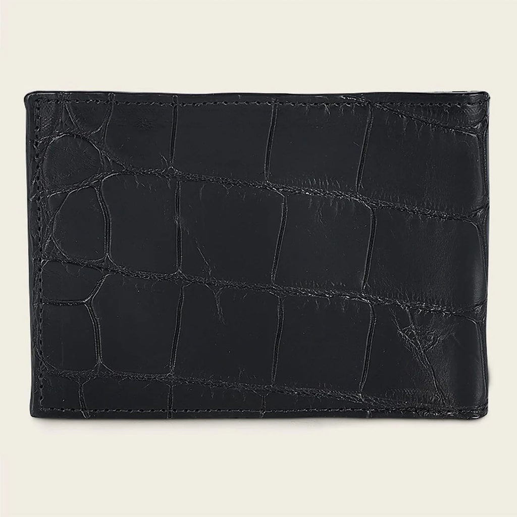 Cuadra Plun Black Genuine Alligator Leather Bifold Wallet - BC029AL/DU711