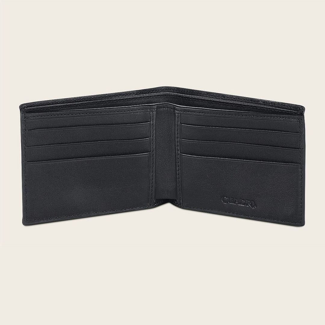 Cuadra Plun Black Genuine Alligator Leather Bifold Wallet - BC029AL/DU711