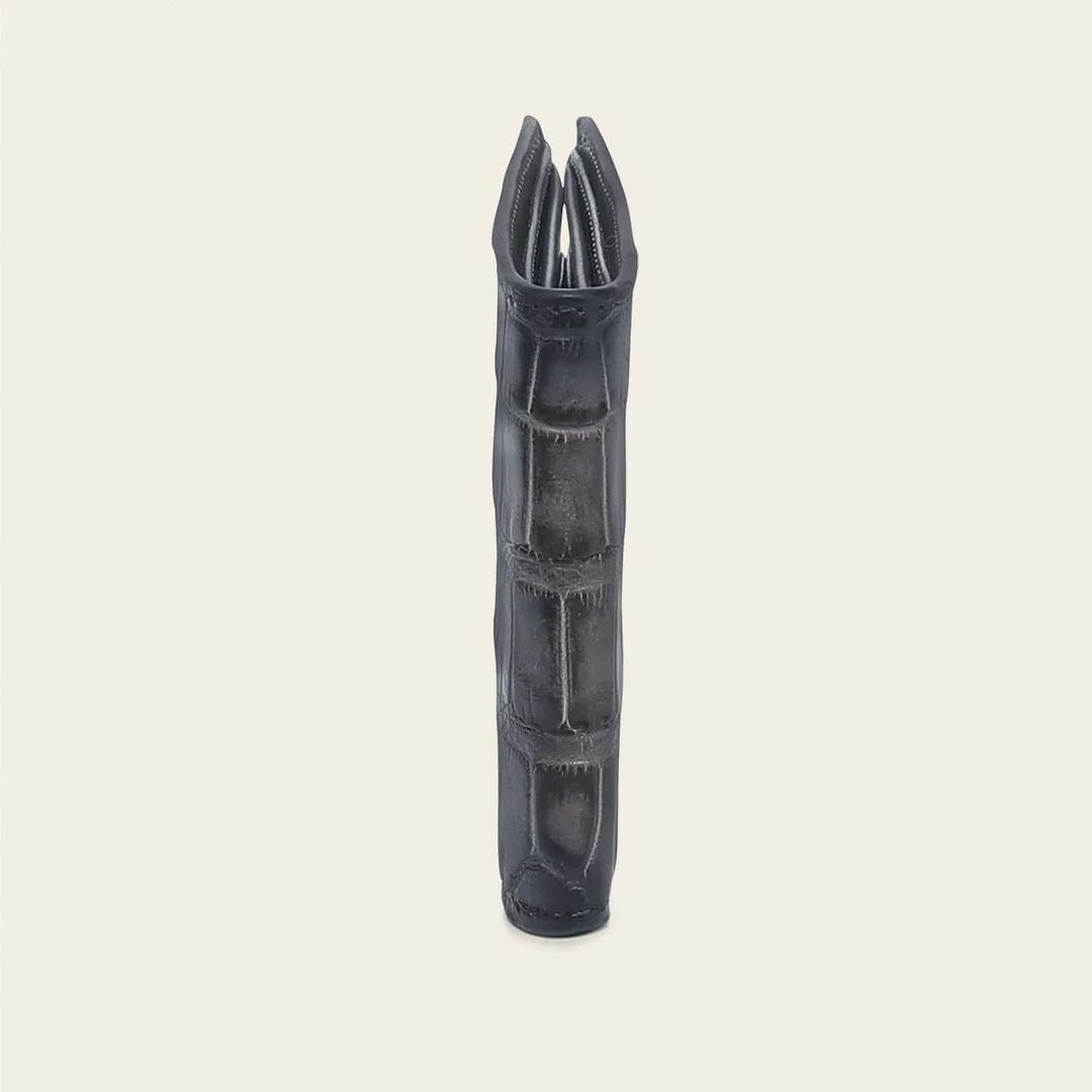 Cuadra Black/Manha Gray Genuiune Alligator Leather Bifold Wallet  - BC030AL/DU714