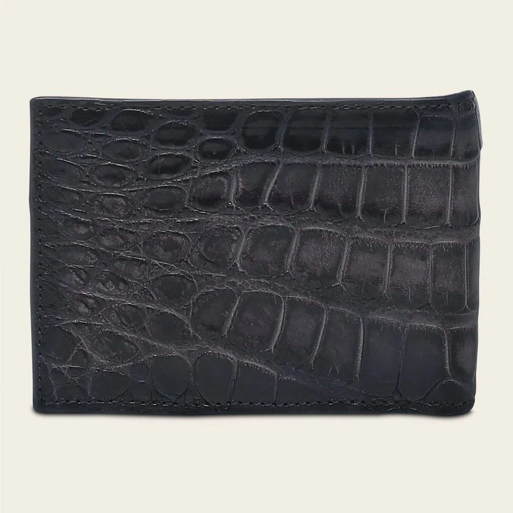 Cuadra Black/Manha Gray Genuiune Alligator Leather Bifold Wallet  - BC030AL/DU714