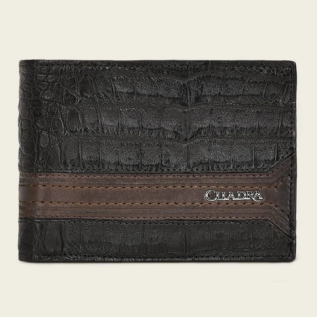 Cuadra Black Genuine Fuscus Leather Bifold Wallet with Detachable Card Holder - BC000FL/DU509