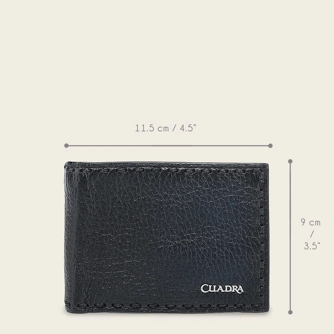 Cuadra Luxo Dark Night/Blue Genuine Deer Leather Bifold Wallet - BC043VE/DU723