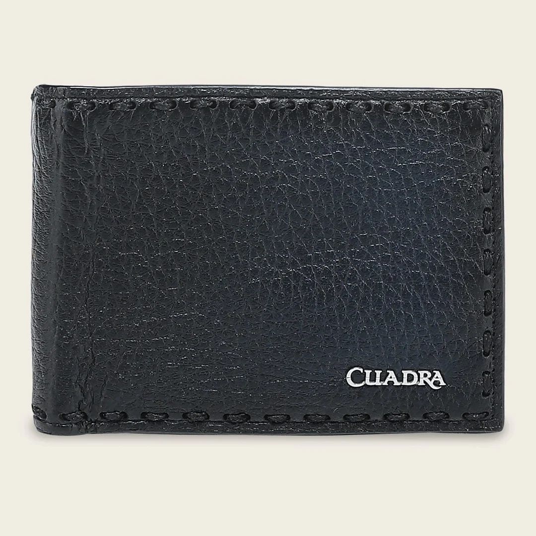 Cuadra Luxo Dark Night/Blue Genuine Deer Leather Bifold Wallet - BC043VE/DU723