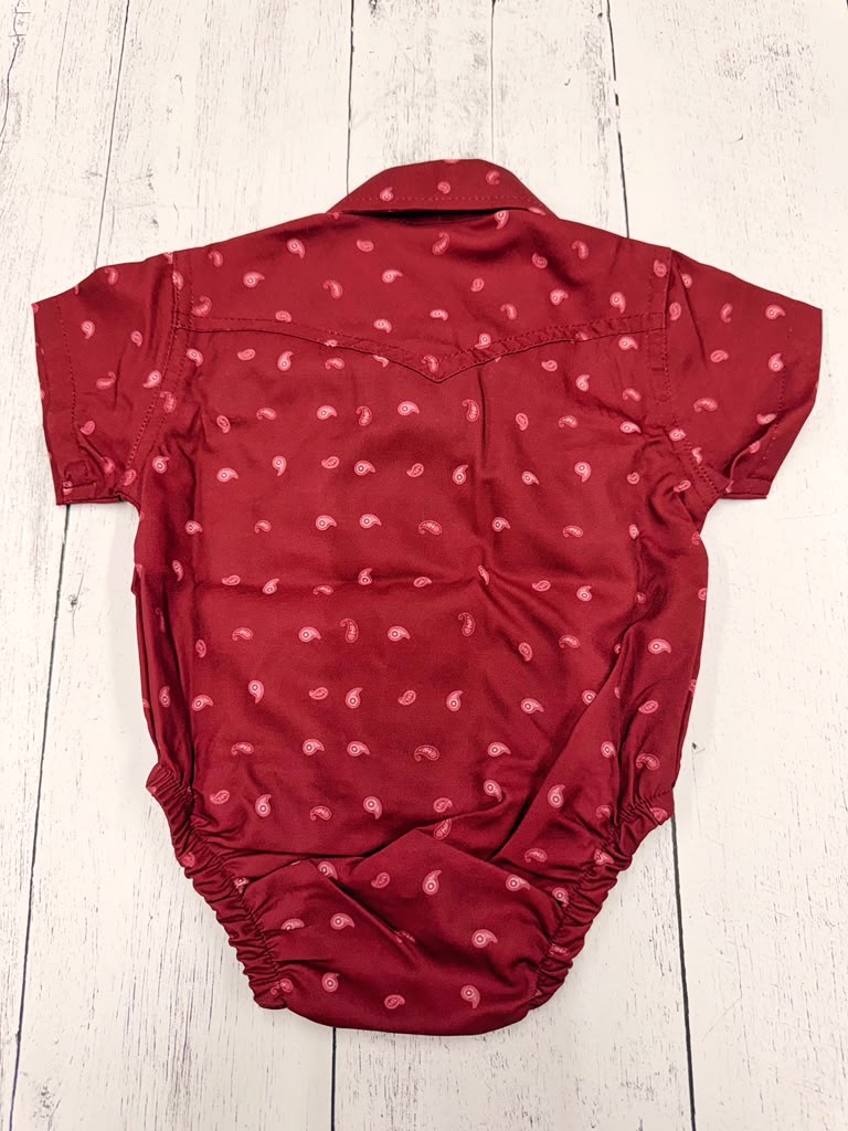 Kids Cowboy Paisley Romper Half Sleeve Printed 120RH24