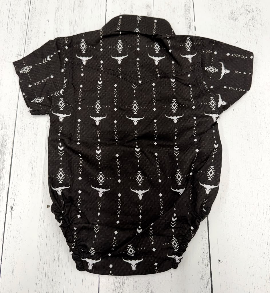 Kids Longhorn Roundup Romper Half Sleeve Printed 301RH25