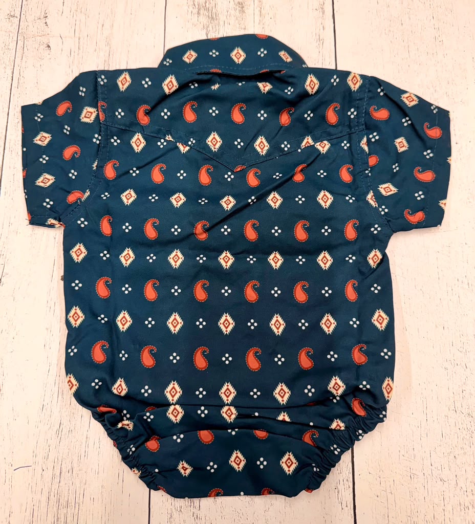 Kids Mesquite Trail Romper Half Sleeve Printed 134RH24
