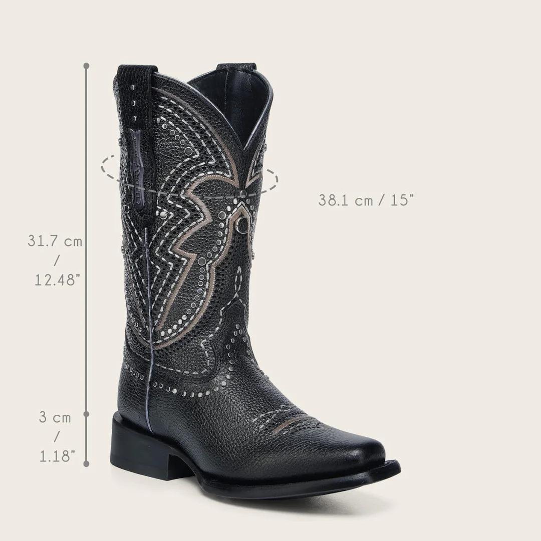 Cuadra Women's Black Bovine Leather Rodeo Boots 1F3XRS