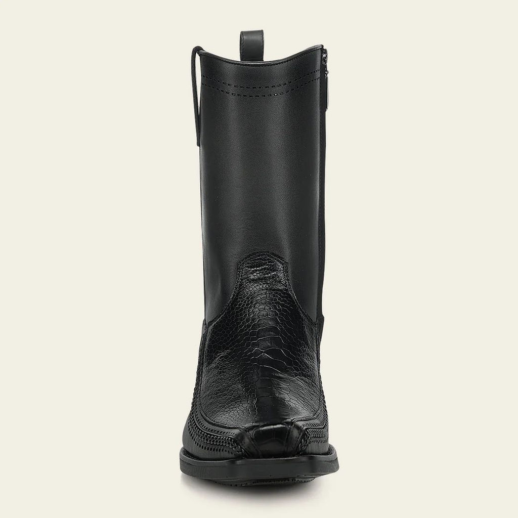 Cuadra Urban Black Boot in Genuine Ostrich Leg Leather for Men 1J4JAP CC299