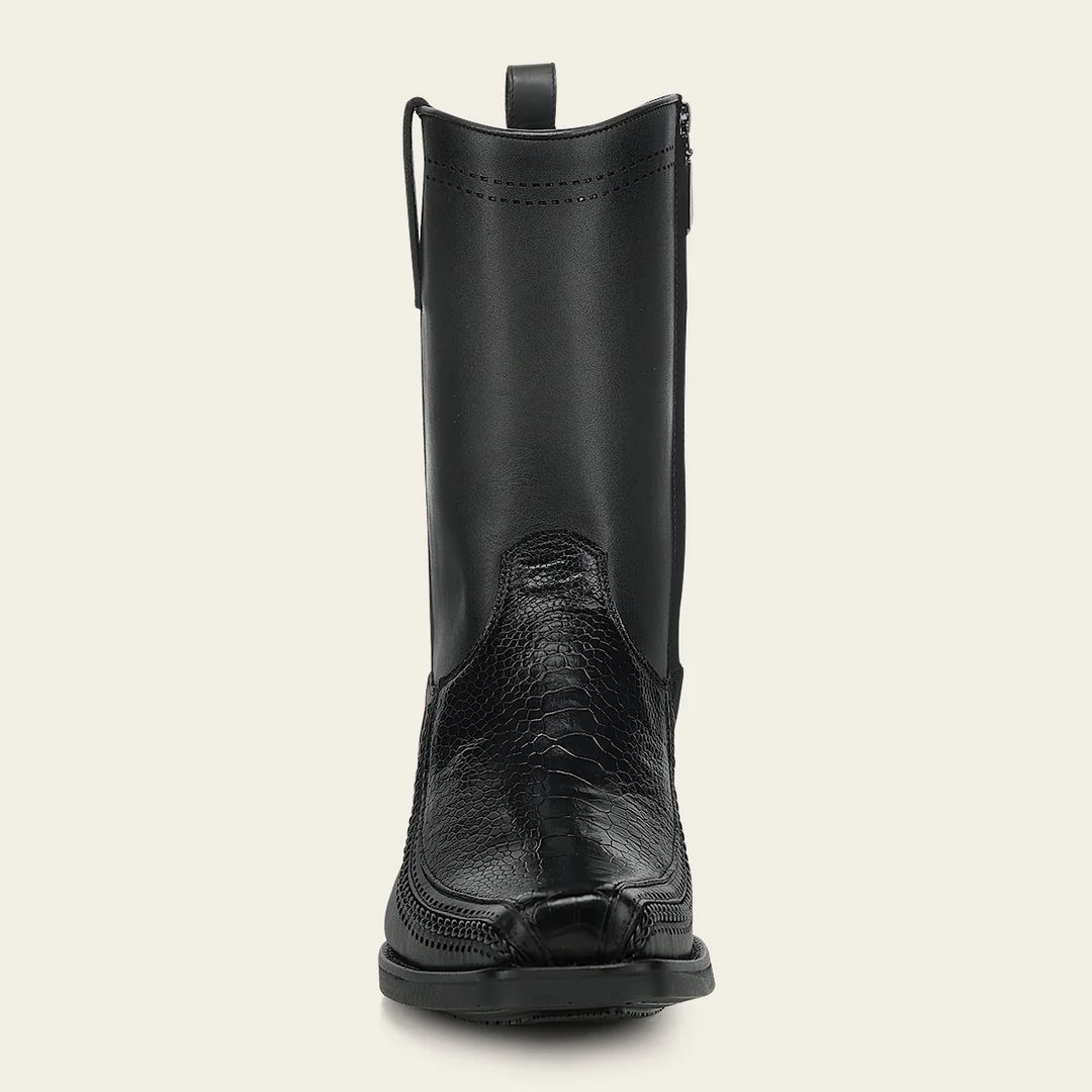 Cuadra Urban Black Boot in Genuine Ostrich Leg Leather for Men 1J4JAP CC299