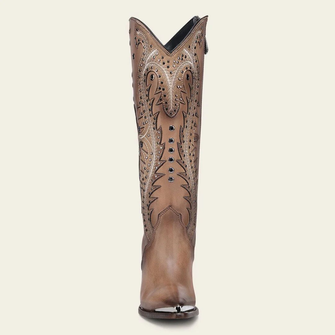 Cuadra Women's Light Brown Tall Bovine Leather Boots 4109RS