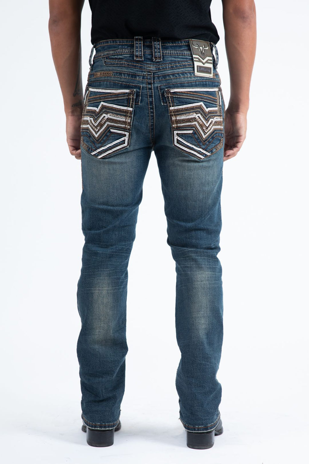 Mens Slim Boot Cut Triple Stitch Signature Pocket Denim Pants