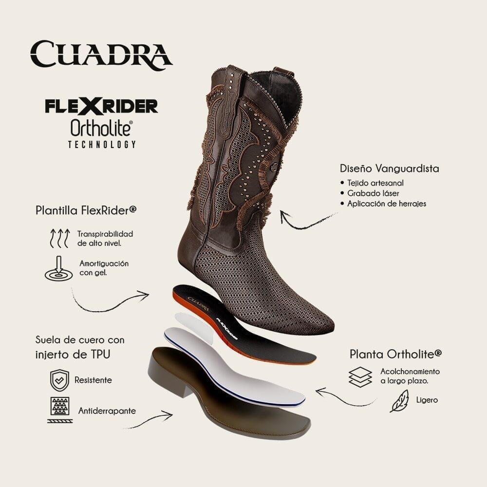 Cuadra Women's Black Bovine Leather Rodeo Boots 1F3XRS