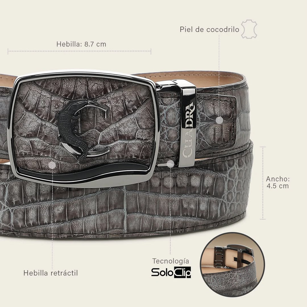 CUADRA | MENS CINTO CAIMAN FUSCUS STRAUSS GRIS BC481/CV519FY