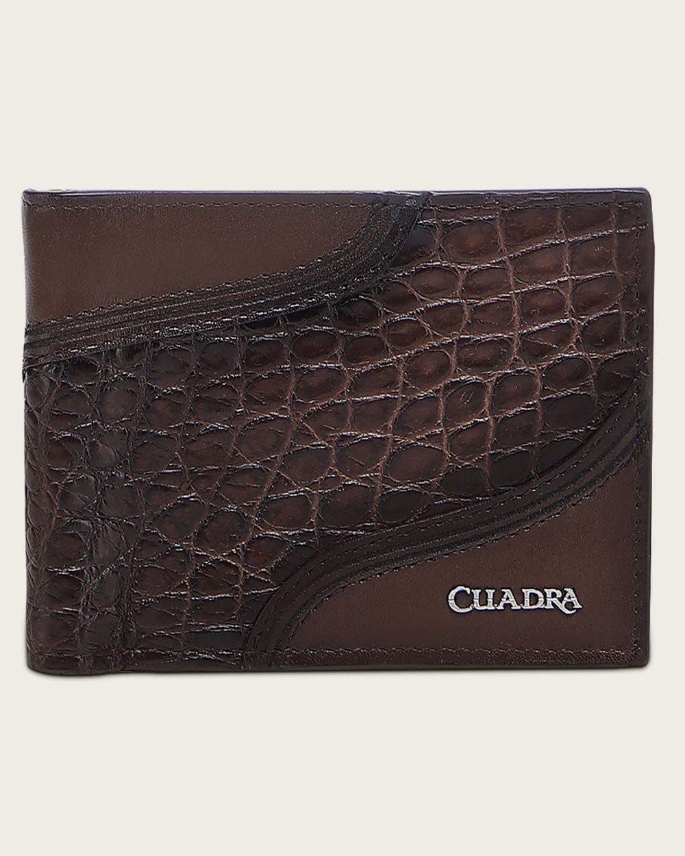 Cuadra Luxo Moka Geniune Alligator Leather Bifold Wallet - BC041AL/DU718