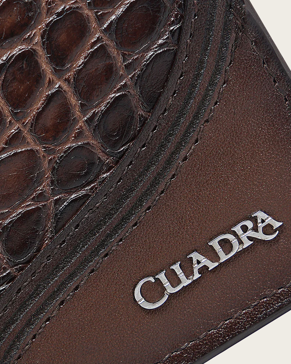 Cuadra Luxo Moka Geniune Alligator Leather Bifold Wallet - BC041AL/DU718