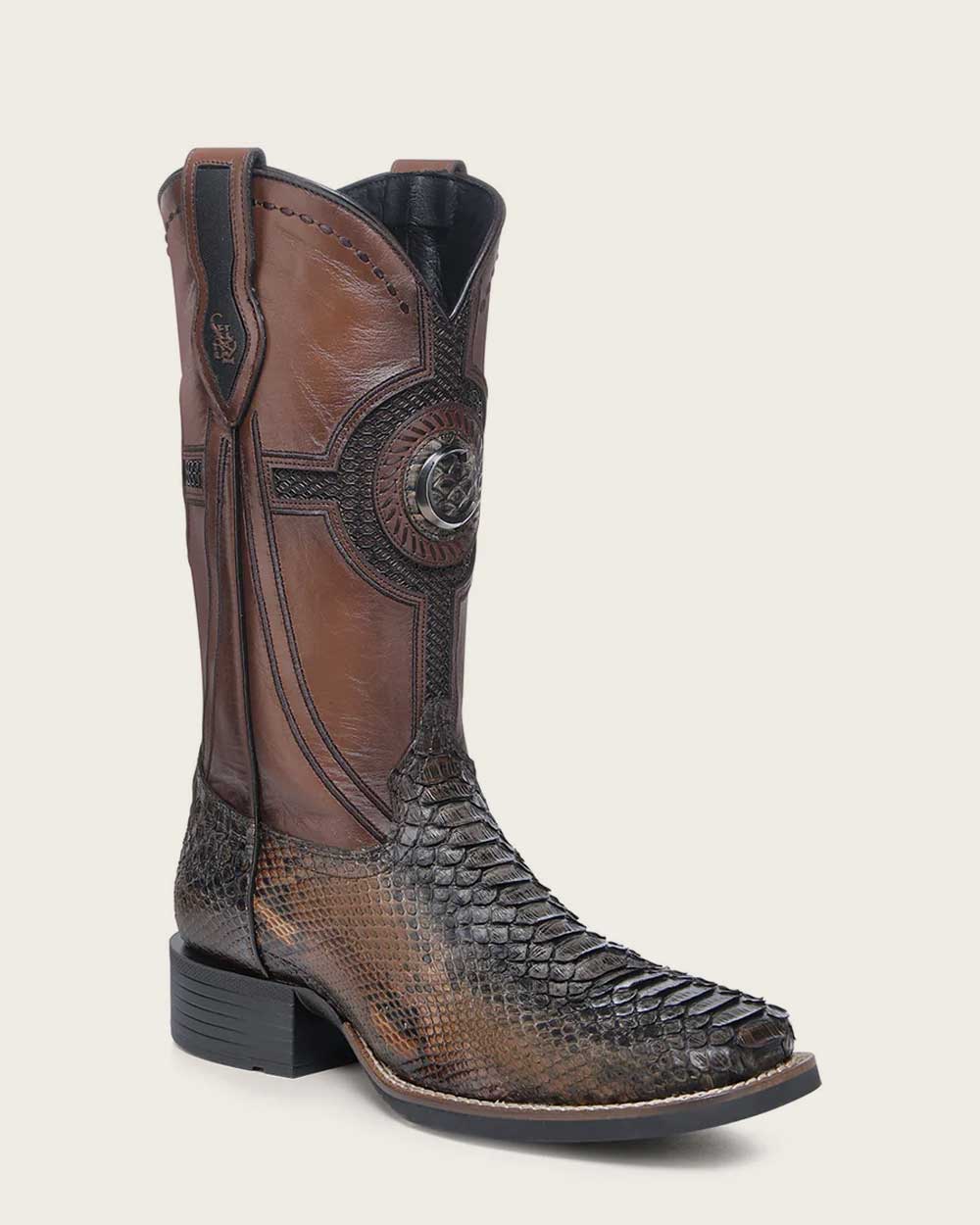 Cuadra Mens Coffee Maverick Python Back Boots CU978-L