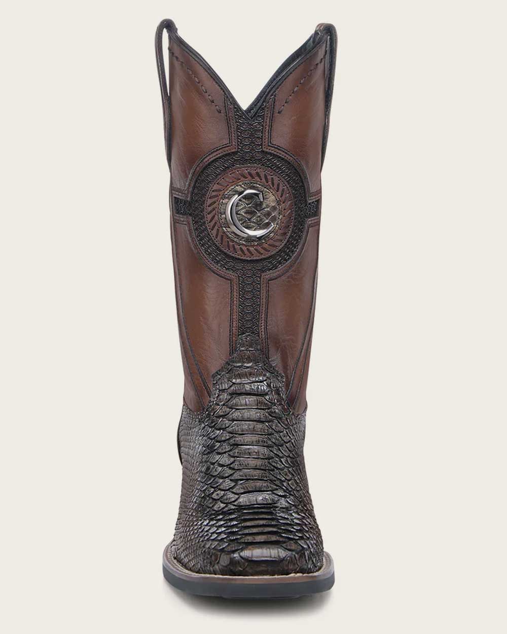 Cuadra Mens Coffee Maverick Python Back Boots CU978-L