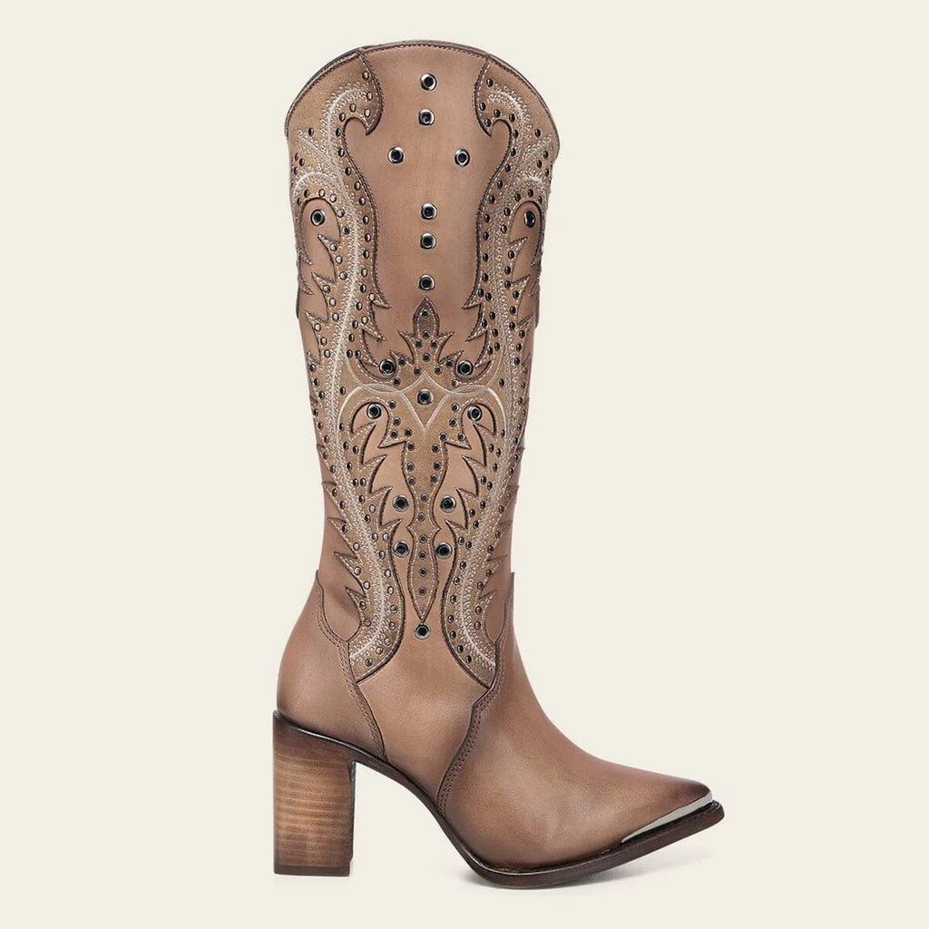 Cuadra Women's Light Brown Tall Bovine Leather Boots 4109RS