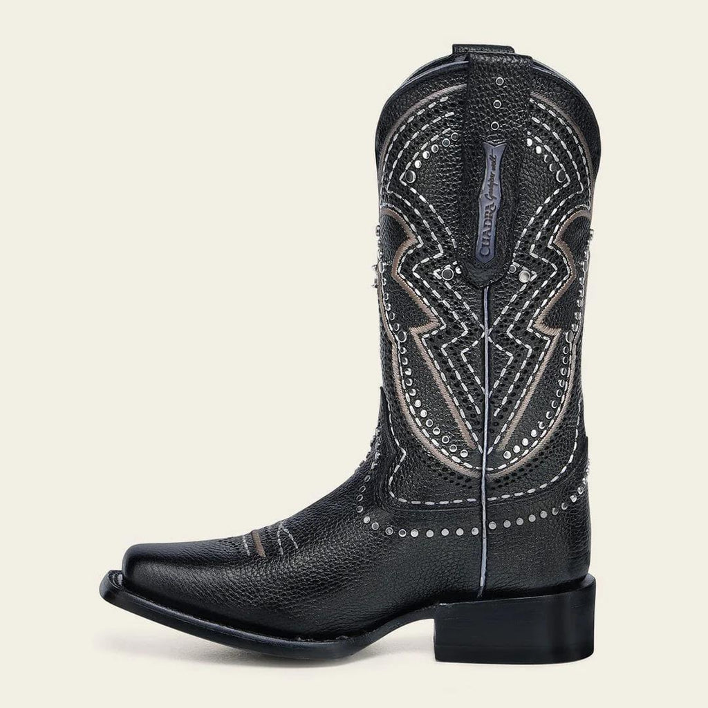 Cuadra Women's Black Bovine Leather Rodeo Boots 1F3XRS
