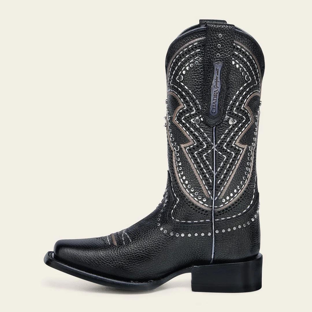 Cuadra Women's Black Bovine Leather Rodeo Boots 1F3XRS