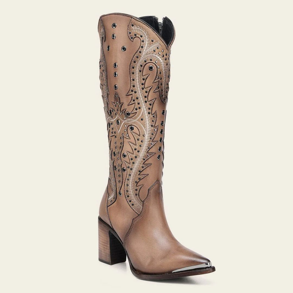 Cuadra Women's Light Brown Tall Bovine Leather Boots 4109RS