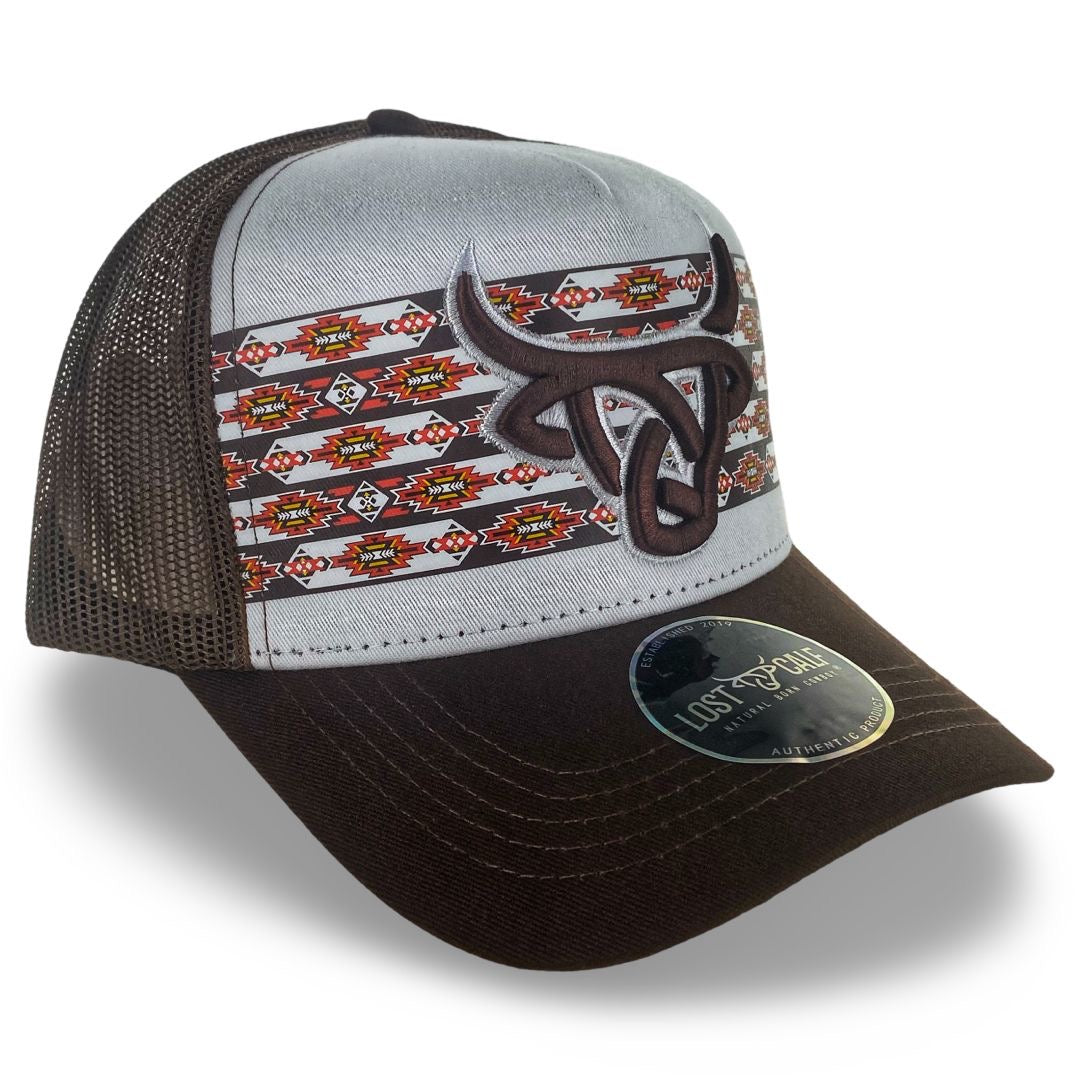 LOST CALF | KODA WHITE / BROWN CURVE SNAPBACK