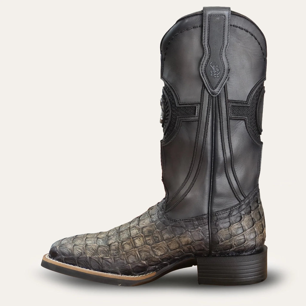 Cuadra Genuine Black Pirarucu Leather Cowboy Boot for Men 3Z2YPI/CU979-L