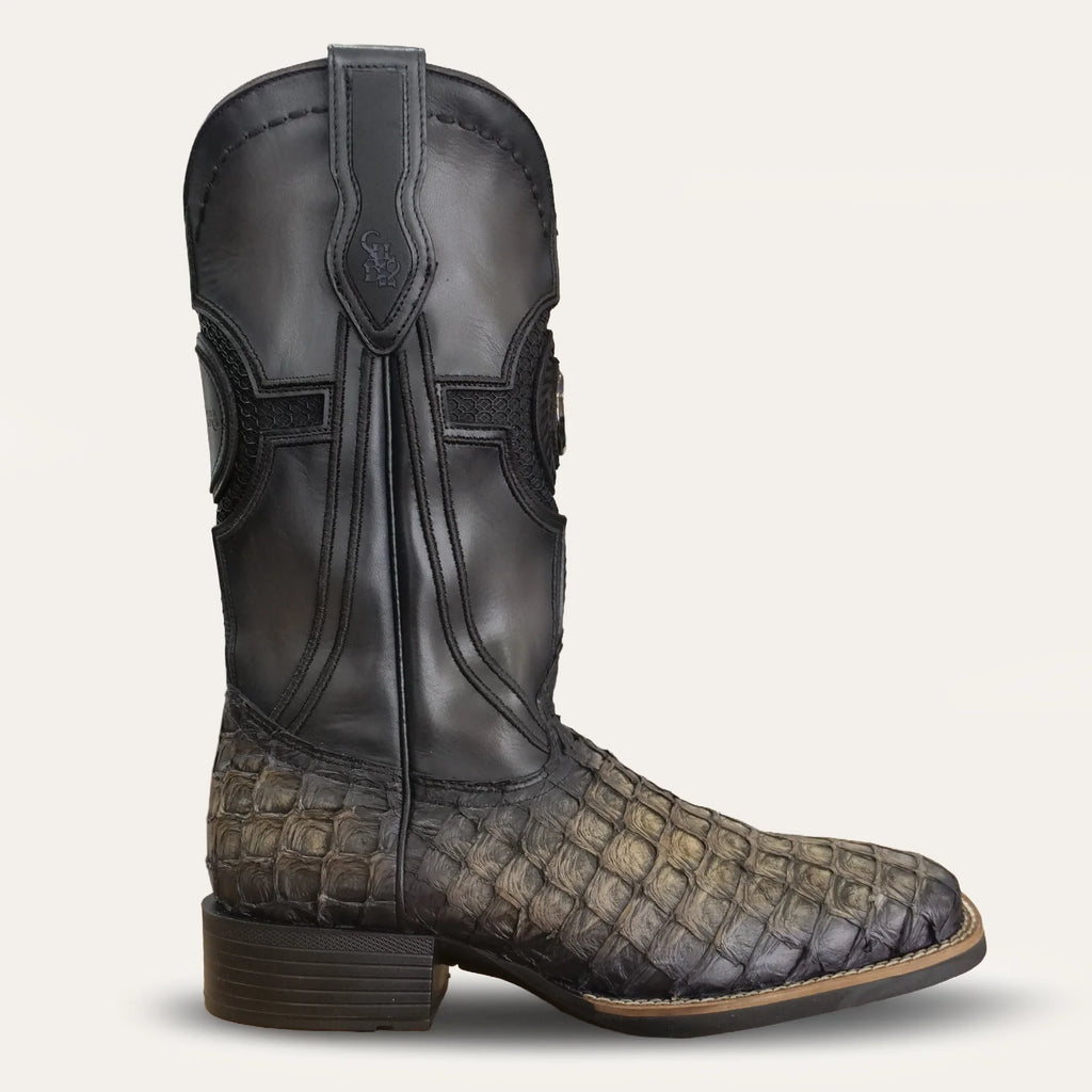 Cuadra Genuine Black Pirarucu Leather Cowboy Boot for Men 3Z2YPI/CU979-L