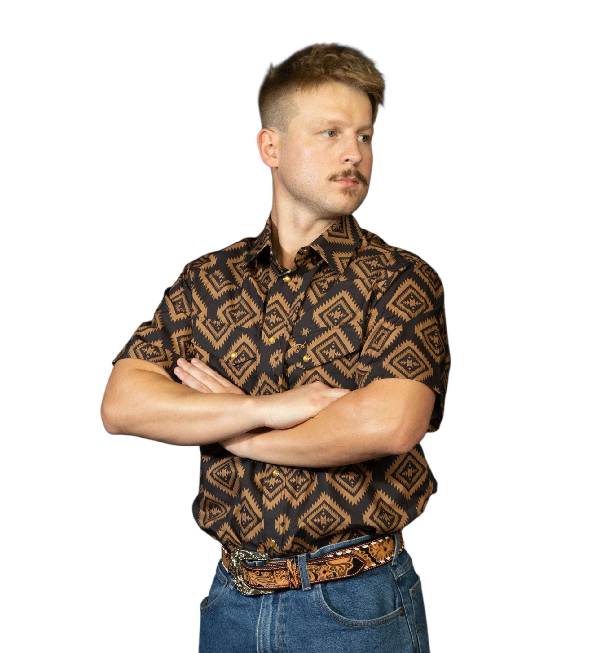 Lost Calf Men's-Ebony - Short Sleeve Shirt