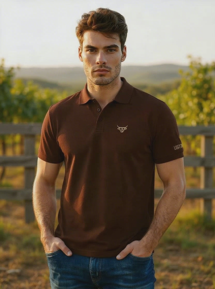 Lost Calf Men's Dark Brown Polo