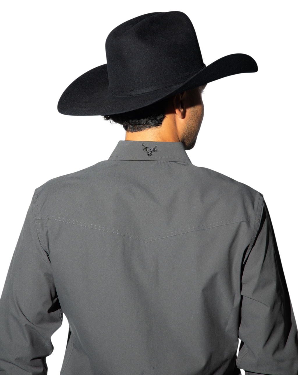 Lost Calf Men's-Charcoal Grey Button Down - Long Sleeve Shirt