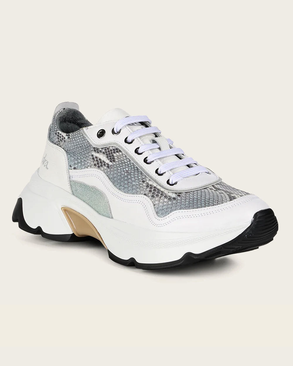Cuadra Women's White Luxury Sneakers in Genuine Python Leather I04PBPN/FC960