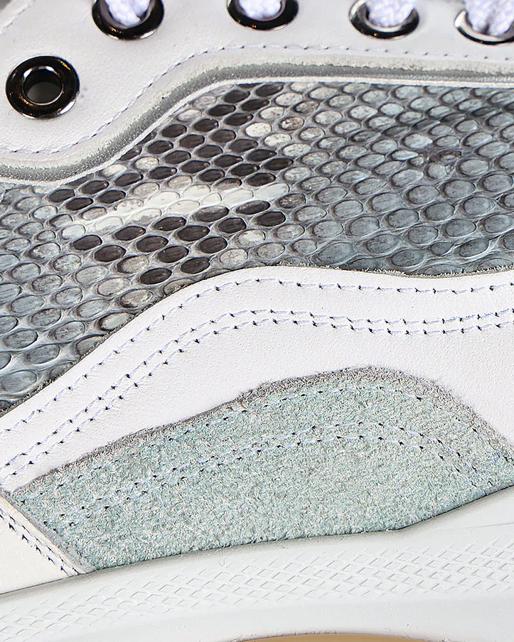 Cuadra Women's White Luxury Sneakers in Genuine Python Leather I04PBPN/FC960