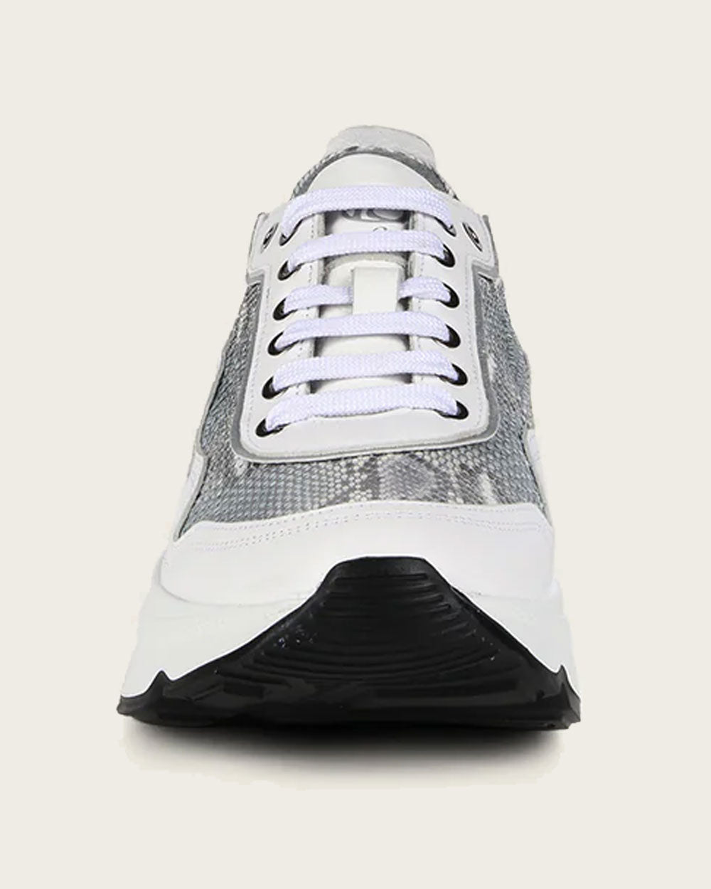 Cuadra Women's White Luxury Sneakers in Genuine Python Leather I04PBPN/FC960